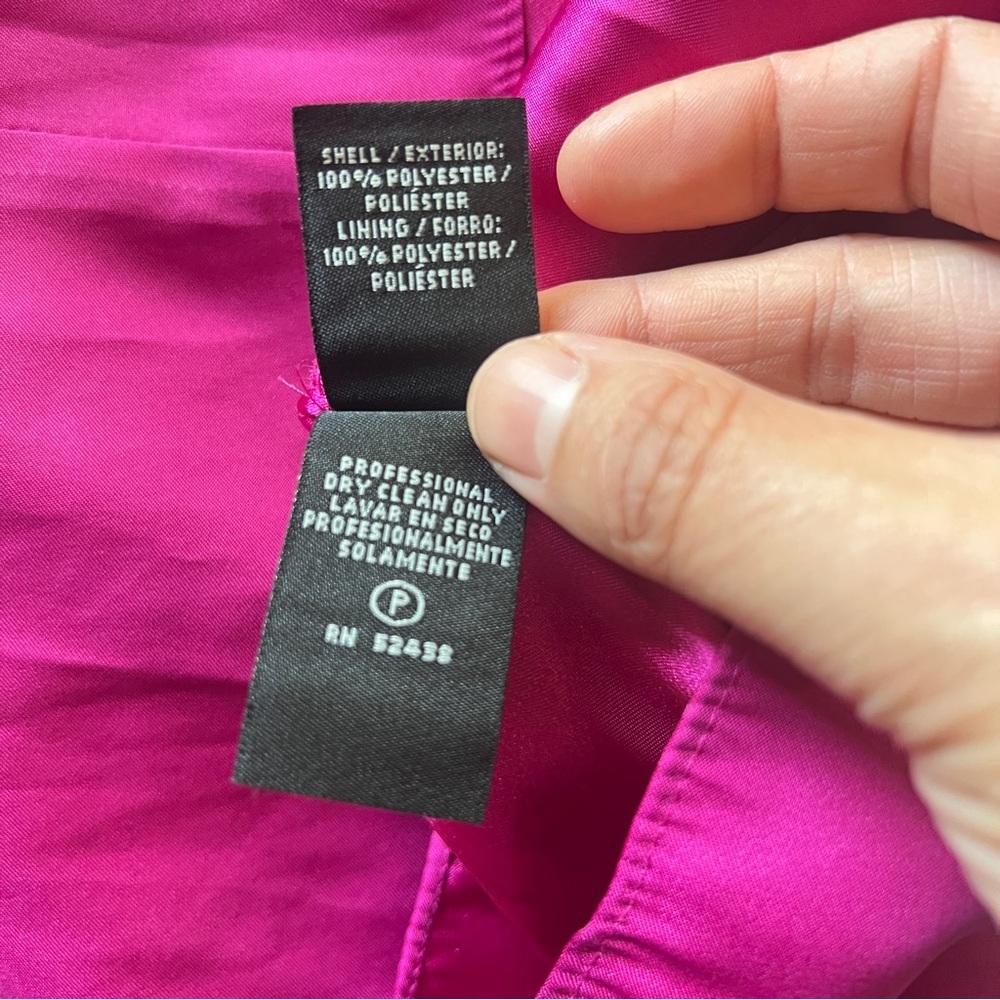 Democracy Fuchsia Chiffon Pleated Cocktail Dress Empire Waist Party Dress Size 6 - Picture 11 of 11